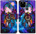 Google Pixel 5 Colorful Universe Sky Leather Flip Phone Case Wallet Cover