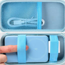 Zippered hard case with hand strap for magnetic battery pack