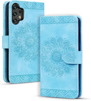 Google Pixel 9 Pro Durable PU Leather Wallet Case Protective Cover - Mandala Brown