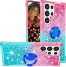 Samsung Galaxy S25 Plus Glitter Kickstand Gradient Quicksand Cover