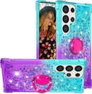 Samsung Galaxy S25 Plus Glitter Kickstand Gradient Quicksand Cover