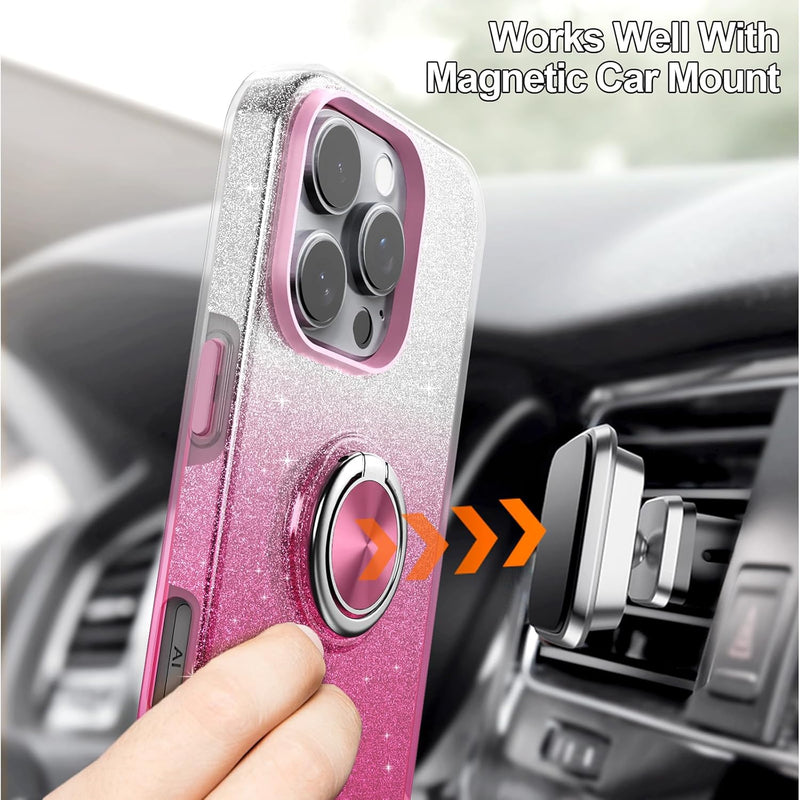 iPhone 16 Case 360°Ring Holder Kickstand Magnetic Car Mount Protective Sturdy Cover - Gorilla Cases