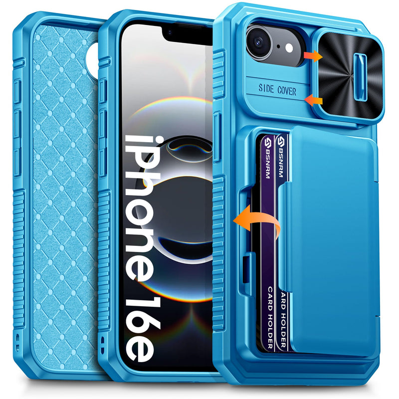 for iPhone 17 Pro Max Case Wallet, Built-in RFID Blocking Card Holder (4-5 Cards), Camera Control Button, Slide Camera Cover, Shockproof Rugged Silicone Phone Case for iPhone 17 Pro Max, Orange