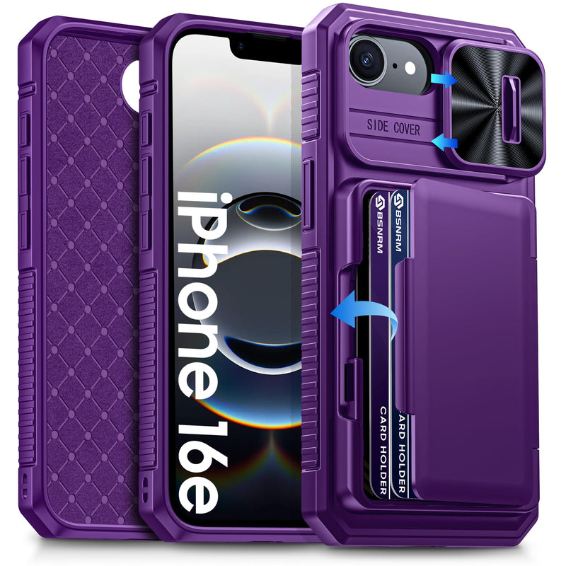 for iPhone 17 Pro Max Case Wallet, Built-in RFID Blocking Card Holder (4-5 Cards), Camera Control Button, Slide Camera Cover, Shockproof Rugged Silicone Phone Case for iPhone 17 Pro Max, Orange