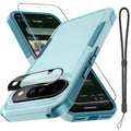 for Google Pixel 10 Pro XL Case with Wrist Lanyard Strap+Tempered Glass Screen Protector+Camera Lens Cover,Full Body Heavy Duty Rugged Shockproof Protective Phone Cover,Black Matte