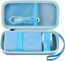 Magnetic power bank hard shell travel case in blue