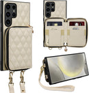 iPhone 15 Plus 6.7'' Wallet Case Crossbody Zipper Purse RFID Blocking Card Holders