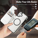 iPhone 16 Wallet Case Card Holder Cover Credit Card Slots Black