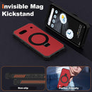 Google Pixel 9 Pro XL Case Build - in Ring Stand Shockproof Anti - Slip Protective Phone Case Black