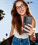 Galaxy S25 FE slim shockproof case in hand showing grip texture