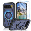 Gritup for Google Pixel 10 Pro XL Case：Compatible with MagSafe | with HD Screen Protector×2 | Metal Rotated Kickstand | Military Grade Drop Proof Protective | Anti-Fingerprint,Black