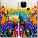 Google Pixel 5 Colorful Universe Sky Leather Flip Phone Case Wallet Cover