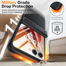 Moto Razr 2026 MagSafe Case – Kickstand & Glass – kickstand propping the flip phone for video