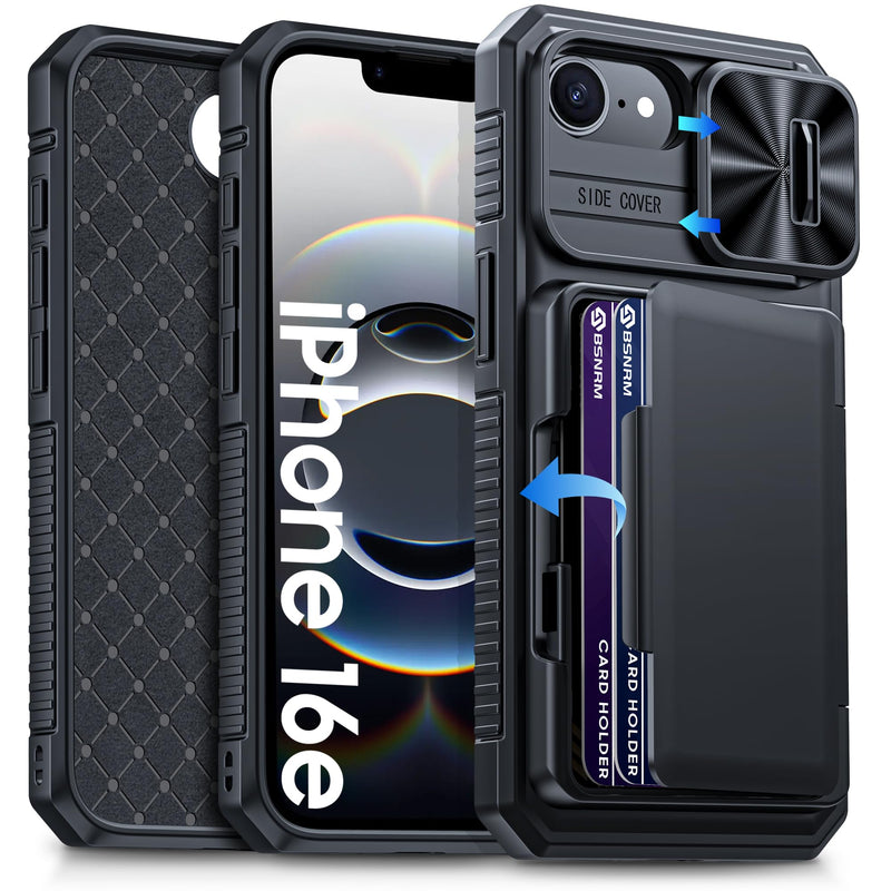 for iPhone 17 Pro Max Case Wallet, Built-in RFID Blocking Card Holder (4-5 Cards), Camera Control Button, Slide Camera Cover, Shockproof Rugged Silicone Phone Case for iPhone 17 Pro Max, Orange