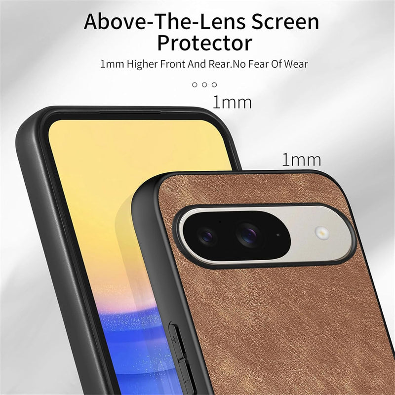Case for Google Pixel 10 Pro XL, Ultra-Thin Hard PC Protective Cover, Scratch Resistant Anti-Fingerprint Skin Friendly Leather Slim Case for Google Pixel 10 Pro XL TP-Brown