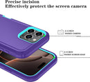 iPhone 16 Pro Case HD Screen Protector Heavy Duty Shockproof & Dust Proof Purple Sky Blue
