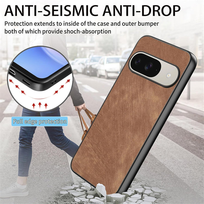 Case for Google Pixel 10 Pro XL, Ultra-Thin Hard PC Protective Cover, Scratch Resistant Anti-Fingerprint Skin Friendly Leather Slim Case for Google Pixel 10 Pro XL TP-Brown