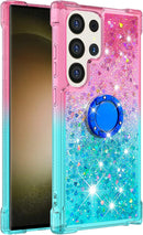 Samsung Galaxy S25 Plus Glitter Kickstand Gradient Quicksand Cover