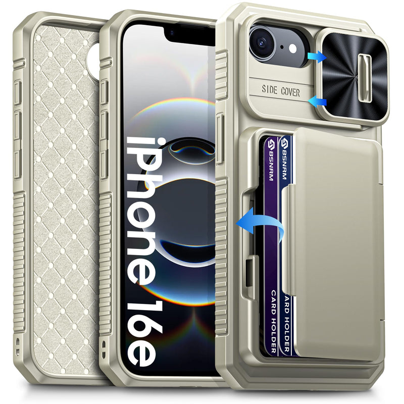 for iPhone 17 Pro Max Case Wallet, Built-in RFID Blocking Card Holder (4-5 Cards), Camera Control Button, Slide Camera Cover, Shockproof Rugged Silicone Phone Case for iPhone 17 Pro Max, Orange