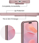 Case for iPhone 16 with Vertical Kickstand + Flexible Soft Liquid Silicone Protective Cover