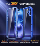 iPhone 16 Case, Full Body Rugged Case Touch Sensitive Anti - Scratch Screen Protector Pink