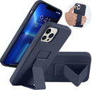 Case for iPhone 16 with Vertical Kickstand + Flexible Soft Liquid Silicone Protective Cover