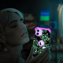 iPhone 16 Pro Case Glow Dark Three Layer Heavy Duty Shockproof Protection Hard Plastic Bumper+Soft Silicone Case