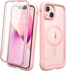 iPhone 16 Case, Full Body Rugged Case Touch Sensitive Anti - Scratch Screen Protector Pink