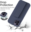 Case for iPhone 16 with Vertical Kickstand + Flexible Soft Liquid Silicone Protective Cover