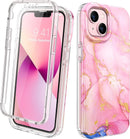 iPhone 16 Case, Full Body Rugged Case Touch Sensitive Anti - Scratch Screen Protector Pink