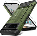 Pixel 8 Pro Screen Protector (6.7 - Inch) Dual Layer Heavy Duty Shockproof Protective Case - Army Green
