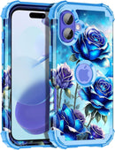 iPhone 16 Pro Case Glow Dark Three Layer Heavy Duty Shockproof Protection Hard Plastic Bumper+Soft Silicone Case