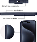 Case for iPhone 16 with Vertical Kickstand + Flexible Soft Liquid Silicone Protective Cover