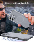 iPhone 16 Case Stand, 23FT Military Grade Drop Protection Heavy Duty Magnetic Phone Case Black