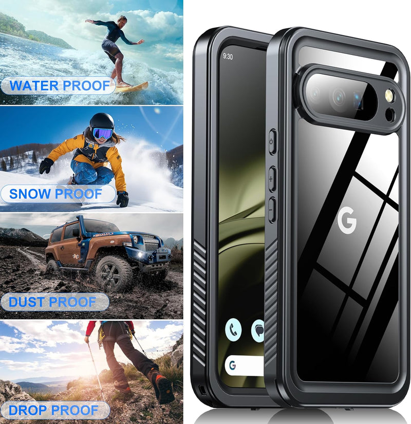 ANTSHARE for Google Pixel 10 Pro XL Case, IP68 Waterproof Case with [Built-in Screen/Camera Protector], 360 Full Body Sealed Protective Shockproof Front and Back Cover for Pixel 10 Pro XL (Black)