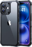 iPhone 16 Case Stand, 23FT Military Grade Drop Protection Heavy Duty Magnetic Phone Case Black