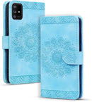 Google Pixel 9 Pro Durable PU Leather Wallet Case Protective Cover - Mandala Brown