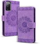 Google Pixel 9 Pro Durable PU Leather Wallet Case Protective Cover - Mandala Brown