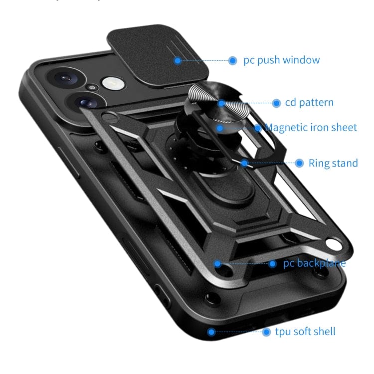 Sliding Camera Cover Design TPU+PC Phone Case������������...