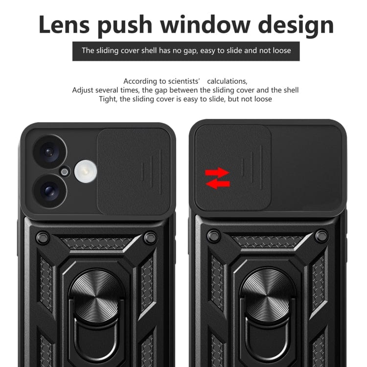 Sliding Camera Cover Design TPU+PC Phone Case, For iPhone...