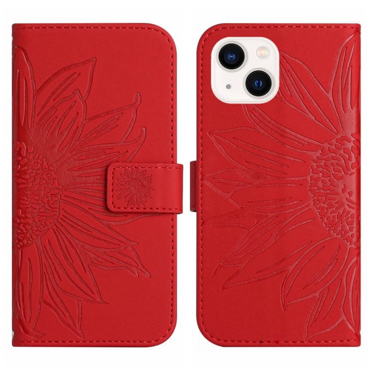 Skin Feel Sun Flower Embossed Flip Leather Phone Case wit...