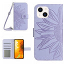 Skin Feel Sun Flower Embossed Flip Leather Phone Case wit...