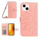 Skin Feel Sun Flower Embossed Flip Leather Phone Case wit...