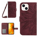 Skin Feel Sun Flower Embossed Flip Leather Phone Case wit...