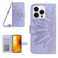 Skin Feel Sun Flower Embossed Flip Leather Phone Case wit...