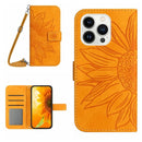 Skin Feel Sun Flower Embossed Flip Leather Phone Case wit...