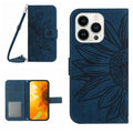 Skin Feel Sun Flower Embossed Flip Leather Phone Case wit...