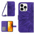 Skin Feel Sun Flower Embossed Flip Leather Phone Case wit...