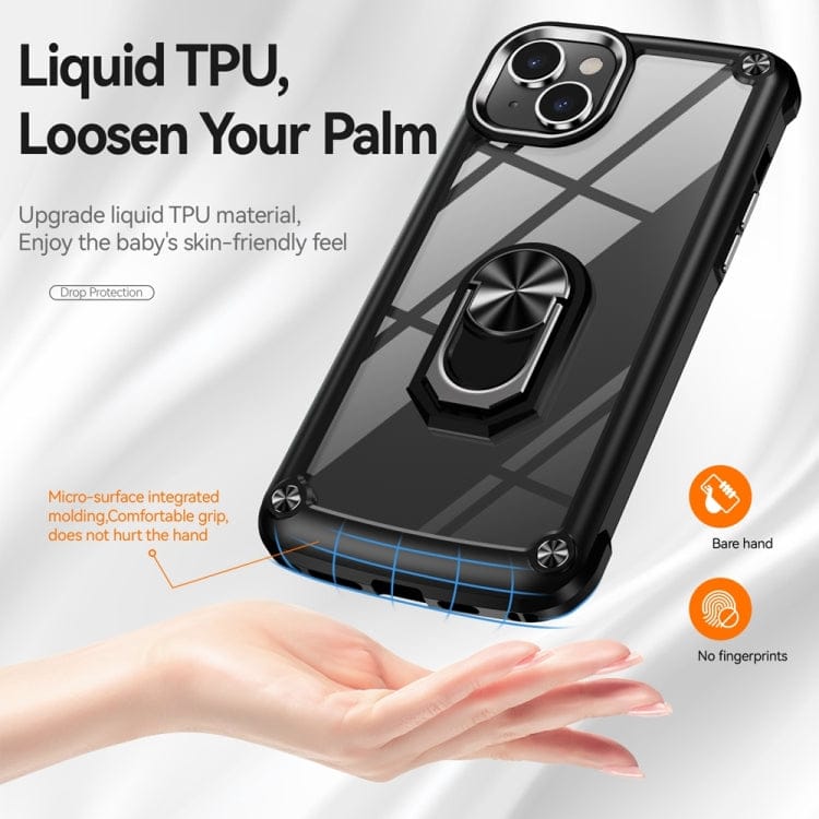 TPU + PC Lens Protection Phone Case with Ring Holder�����...