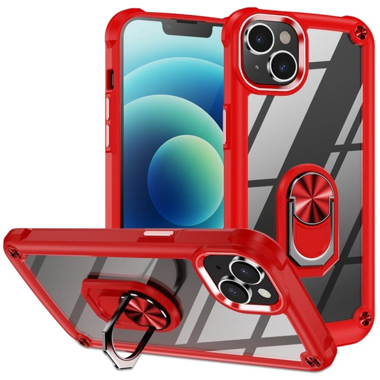 TPU + PC Lens Protection Phone Case with Ring Holder�����...